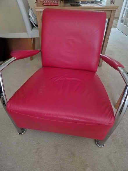 Photo of free Red retro leather chair (Elmstead BR7) #1