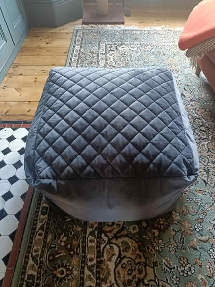 Photo of free Blue velvet pouffe (SE15 nunhead) #1