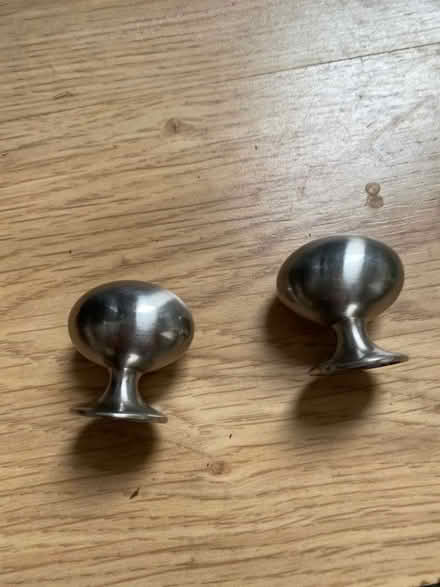 Photo of free 2 Oval Satin Nickel Knobs (Ness CH64) #1