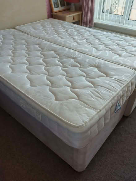Photo of free 2(two) single divan beds with mattress (Shurdington GL51) #1