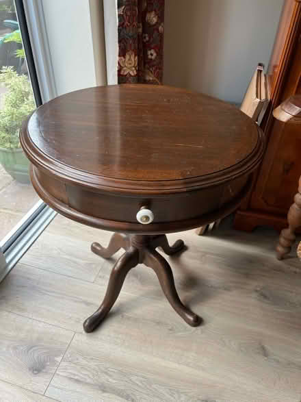 Photo of free wooden round table (Holmer Green HP15) #1