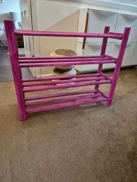 Photo of free Pink wooden (shoe) rack (Stockwell SW9) #1