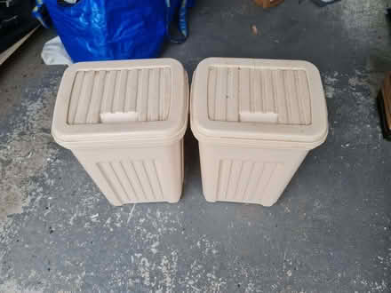 Photo of free Pair of beige plastic bins (Silverknowes EH4) #1