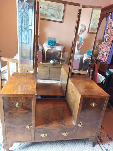 Photo of free Walnut veneered dressing table c1910 now downstairs (Central Derby DE1) #1