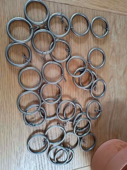 Photo of free Set of 30 metal curtain rings, 38mm internal diameter (Brookvale RG21) #1