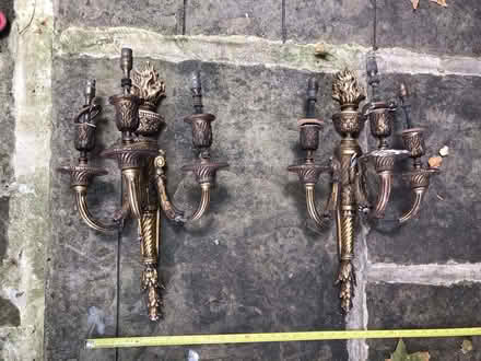 Photo of free Pair of wall candelabra made of plaster (Camden Town NW1) #1