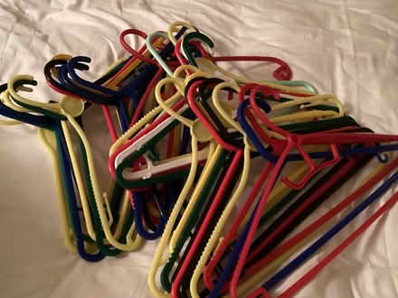 Photo of free Plastic clothes hangers (Badwell Ash. Suffolk) #1