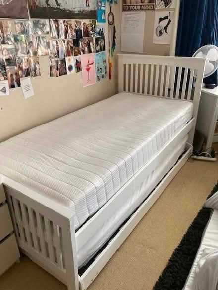 Photo of free Single Bed, with truckle bed underneath and 2 x mattresses (NW10) #1
