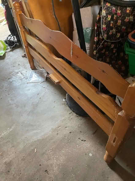 Photo of free Pine double bed frame (Earley RG6) #2