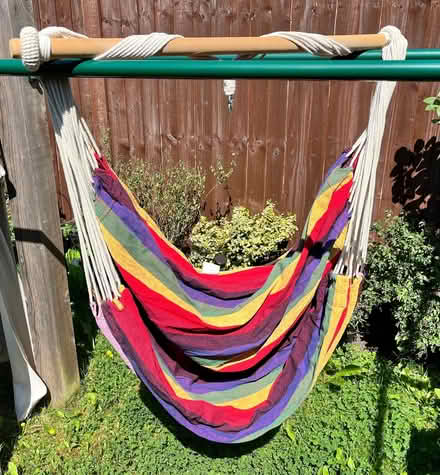 Photo of free Garden Hammock. Rainbow Colours. Excellent condition. (Grove Park SE12) #1