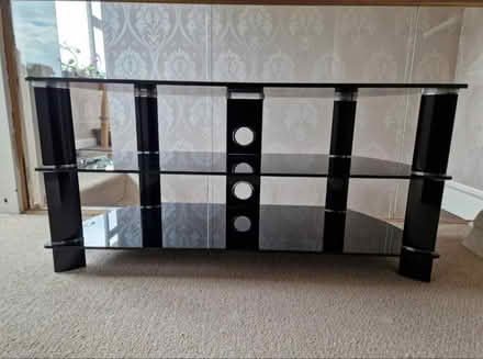 Photo of free John Lewis Black glass TV stand (Birstall LE4) #3