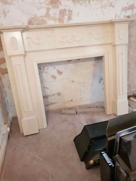 Photo of free Painted wooden fire surround (Noctorum CH43) #1