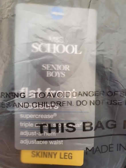 Photo of free BNWT Boys school trousers 14-15 Years (Grange Park SN5) #2