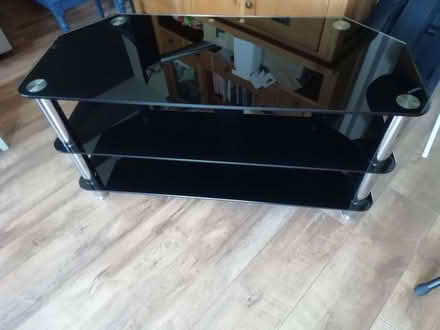 Photo of free Black glass TV stand (Newall LS21) #3