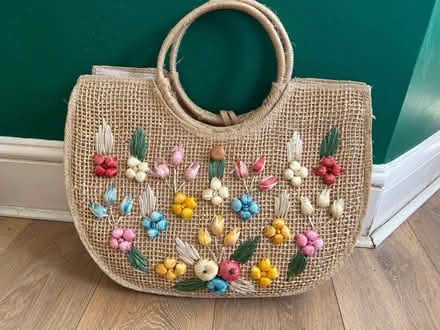 Photo of free Pretty raffia basket with flower details (Harley Shute TN38) #1