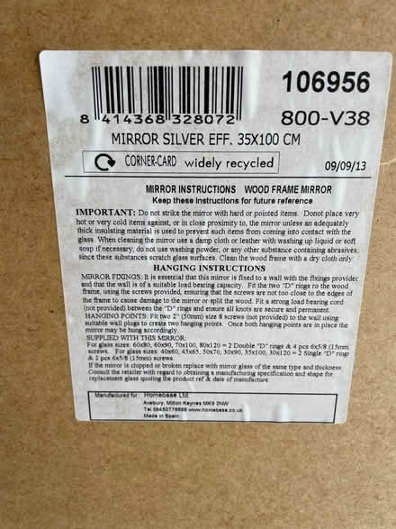 Photo of free Wall mounted mirror (New Marston OX3) #2