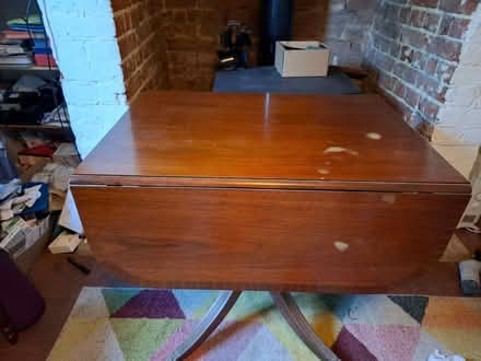 Photo of free Mahogany veneered drop leaf table (Needham IP20) #1