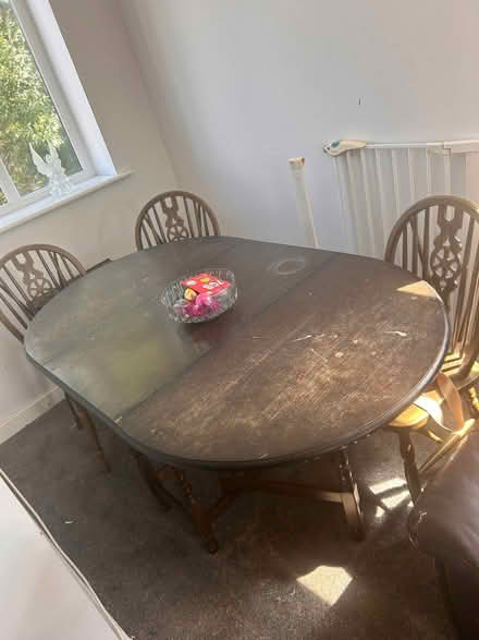 Photo of free Wooden table and 4 chairs (Saughall village CH1) #1