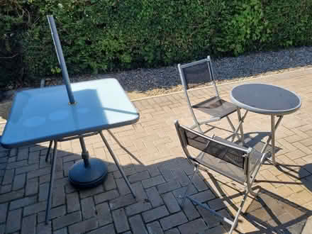 Photo of free garden table and chairs (Flordon NR15) #2