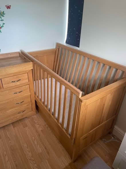 Photo of free Oak Furniture Cot / Bed (CM77 Black Notley nr Braintree) #1