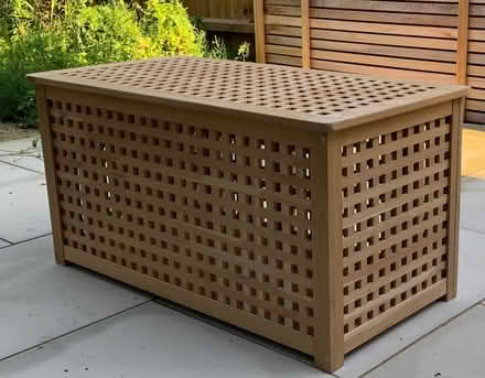 Photo of free Large Wooden storage crate with lid (Mitcham's Corner CB4) #1