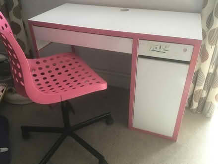 Photo of free IKEA pink/white kids desk and chair (ME16) #1