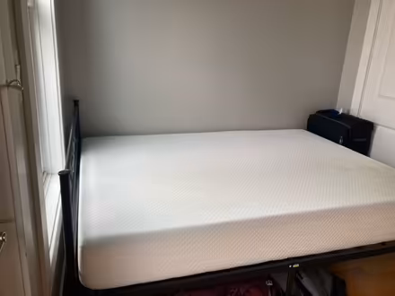 Photo of free black bed frame and mattress (Gowanus) #2