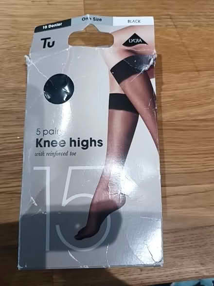 Photo of free 5 pairs of black 15 denier knee highs. (Corner Hall HP3) #1