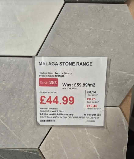 Photo of free Small Malaga Stone hexagon tiles (Cheltenham) #2