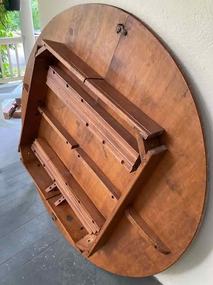 Photo of free Large round wood table (47.5”) (Dobbs Ferry) #2