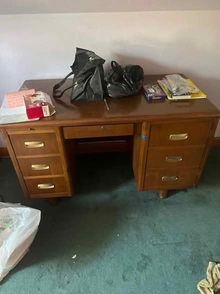 Photo of free Older desk and cabinet (Portage park) #1