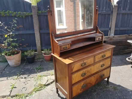Photo of free Wooden dressing table with mirror (Sutton-in-Ashfield, NG17 1JN) #1