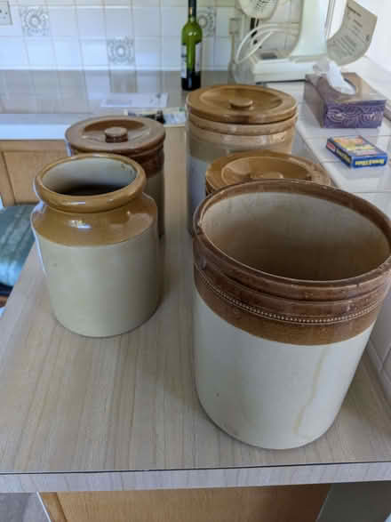 Photo of free Vintage Earthenware Storage Jars (Upper Hartfield TN7) #1