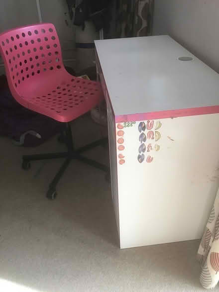Photo of free IKEA pink/white kids desk and chair (ME16) #2