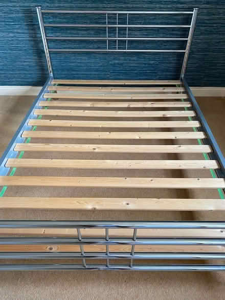 Photo of free Chrome double bed frame (PE3 Bretton) #1