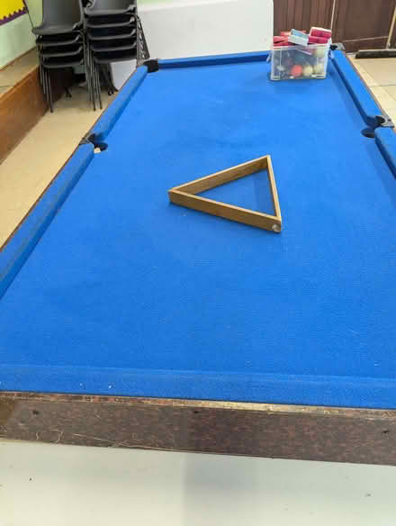 Photo of free 2 table top pool tables with cues and balls (not full size). (Sutton Courtenay OX14) #3