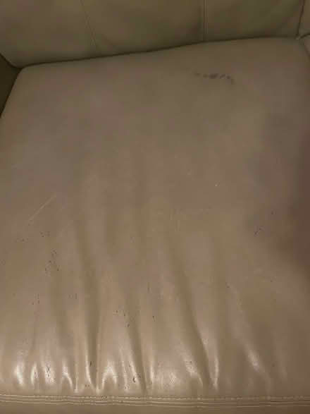 Photo of free grey green faux leather couch (North Hollywood) #3