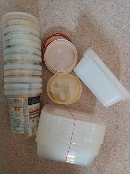Photo of free Lidded plastic storage/freezer tubs (Central HORSHAM) #1