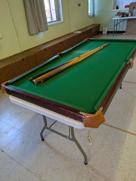 Photo of free 2 table top pool tables with cues and balls (not full size). (Sutton Courtenay OX14) #4