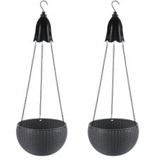 Photo of free Pair of Rattan Effect Solar Hanging Baskets - Brand New (Bedwell SG1) #2