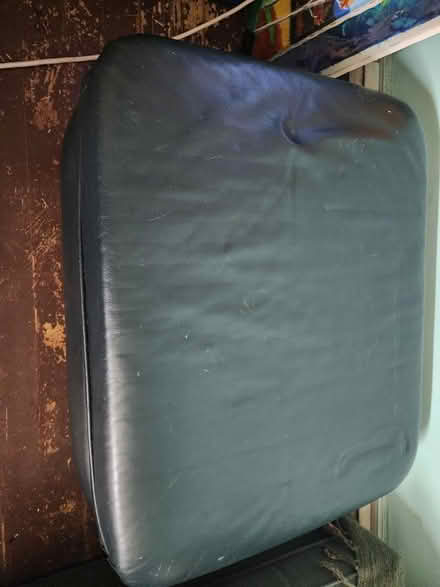 Photo of free Teal leather storage ottoman (Uptown Kingston) #2