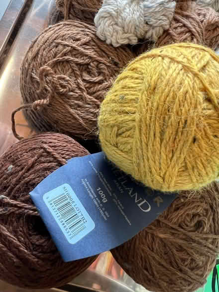 Photo of free 800g naturally dyed Jaeger Shetland Aran yarn (Harley Shute TN38) #1
