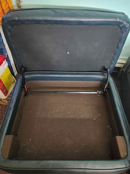 Photo of free Teal leather storage ottoman (Uptown Kingston) #3