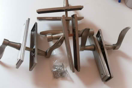 Photo of free 4 pairs of satin finish door handles (used) (Irby CH61) #1