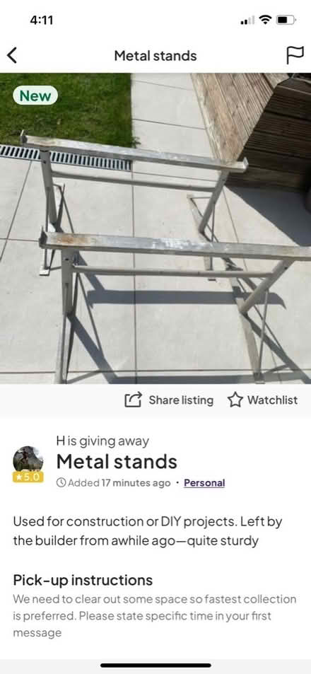 Photo of free Metal stands (Kenton HA3) #1