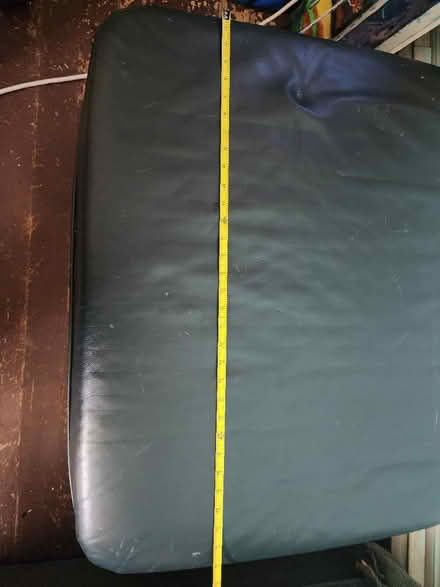 Photo of free Teal leather storage ottoman (Uptown Kingston) #4