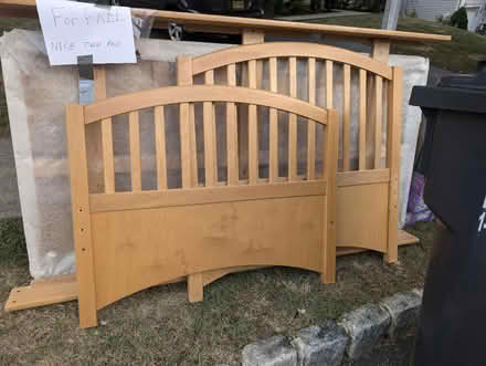 Photo of free Beautiful wood twin size bed frame (Bedminster) #1