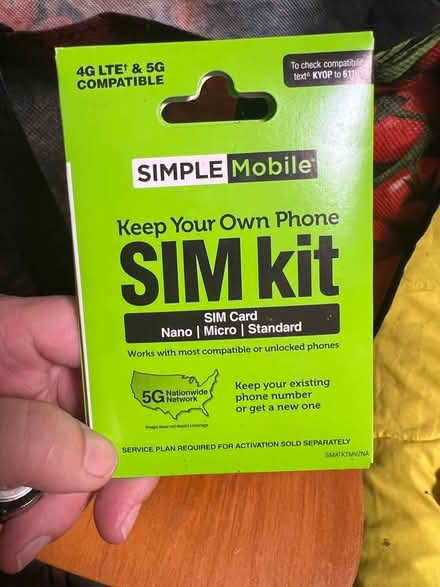 Photo of free Keep your own phone sim kit (Comstock) #1