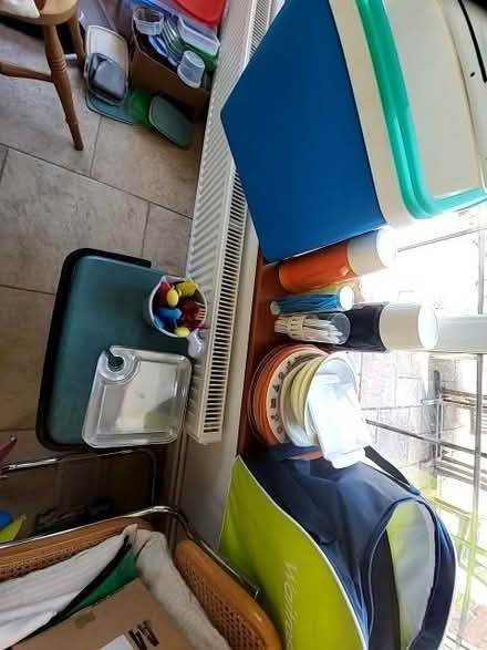 Photo of free Picnicware. 2 cool boxes. Cool Plastic plates, cutlery, etc. (Aston Clinton HP22) #1