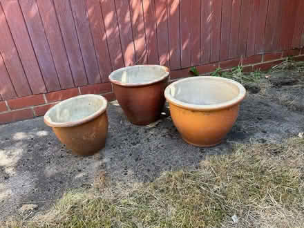 Photo of free 3 x Glazed Plant Pots (Congleton CW12) #1